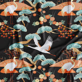 Floral Kingfisher Bird Printed Fabric Material Online